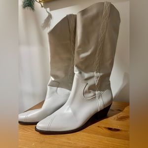 Brand new schutz size 10.5 white/tan cowboy boots